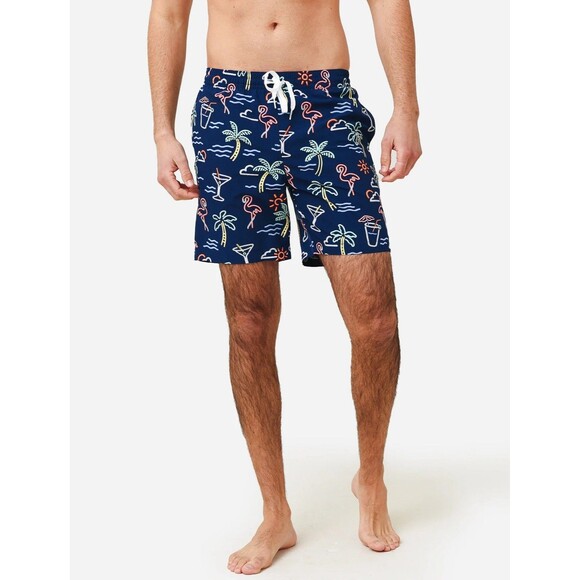 Chubbies Classic Swim 7" Trunk The Neon Lights Size Small Blue Mesh Lined - Picture 1 of 10